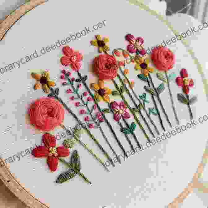 A Close Up Of A Beautiful Hand Embroidery Piece Depicting A Colorful Floral Design Lovely Little Hand Embroidery: Projects For Holidays Every Day