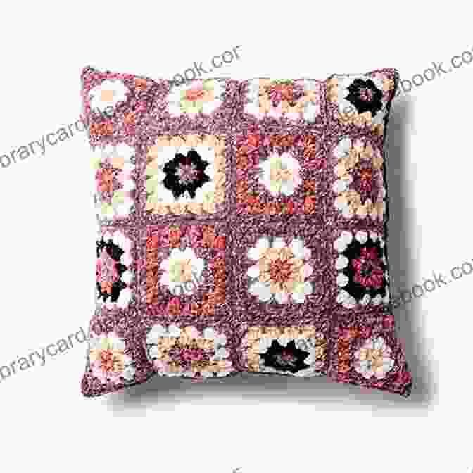 A Granny Square Pillow In Vibrant Colors With A Cozy Tassel Pillow Crochet Tutorials: Crochet Pillow And Cushions Patterns And Stitches: Pillow Crochet Patterns