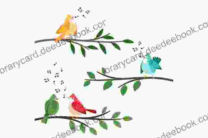 A Group Of Birds Perched On A Tree Branch, Singing In Perfect Harmony. The Barnyard Talent Show: A Beautifully Illustrated Rhyming Picture For Children Of All Ages