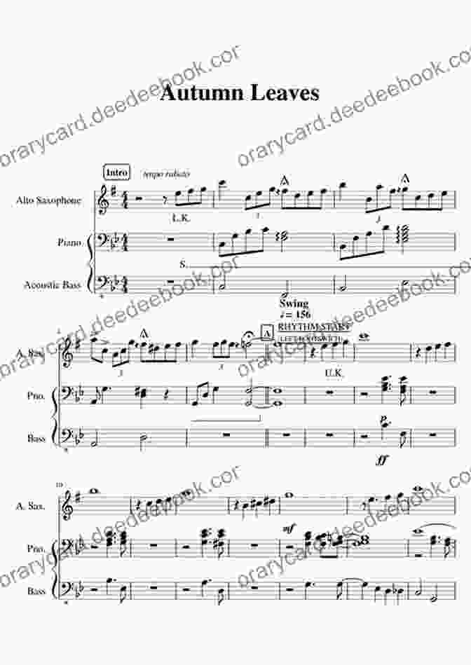 Alto Saxophone Sheet Music For 'Autumn Leaves' Christmas Solo Music For Saxophone And Piano Accompaniment: Alto Sax Easy Jazz Arrangements Sheet Music For Late Beginner Saxophone Players And Intermediate Pianists I Online Piano Comping